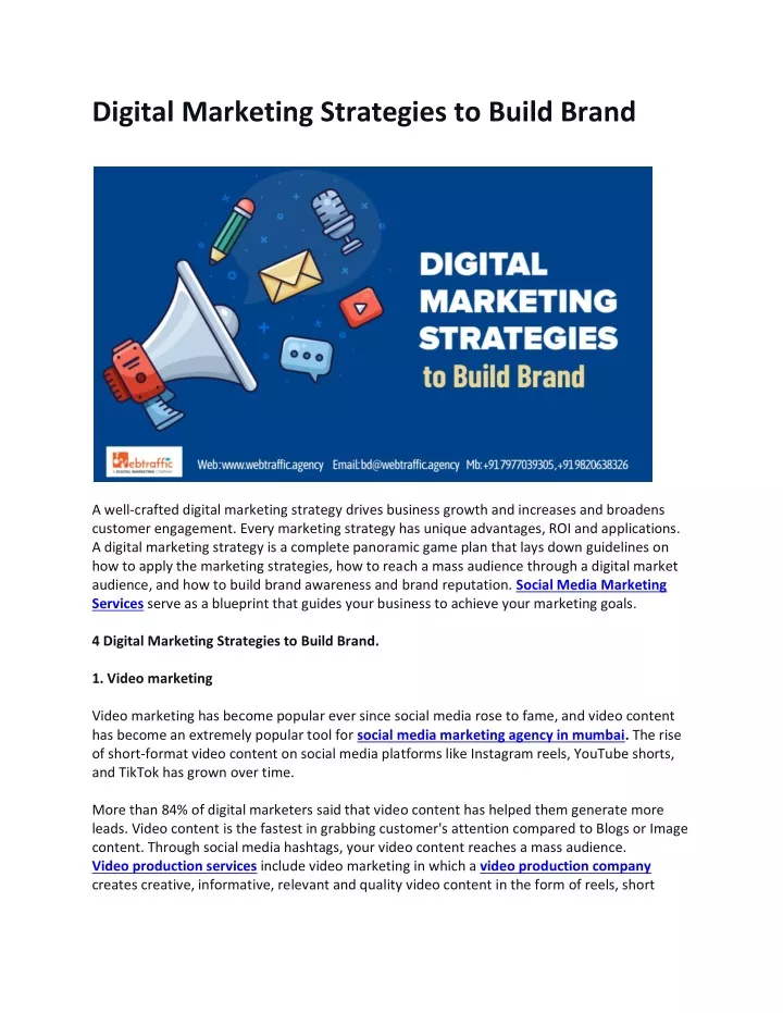 digital marketing strategies to build brand