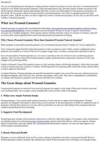 Obtain your Every day Dose of Necessary Nutrients with Simple-to-Take Prenatal G