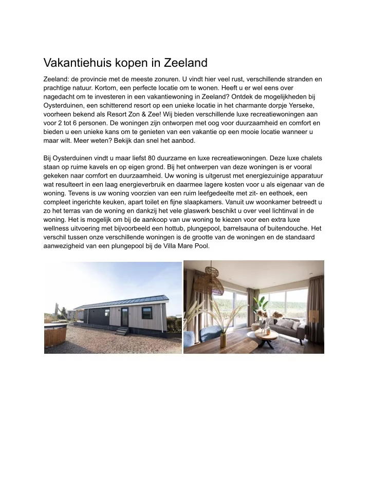 vakantiehuis kopen in zeeland