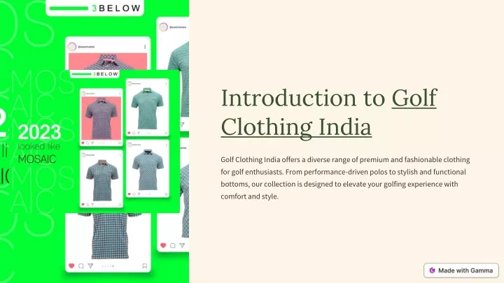 introduction to golf clothing india