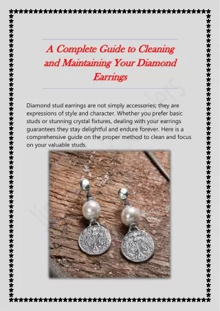 A Complete Guide to Cleaning and Maintaining Your Diamond Earrings
