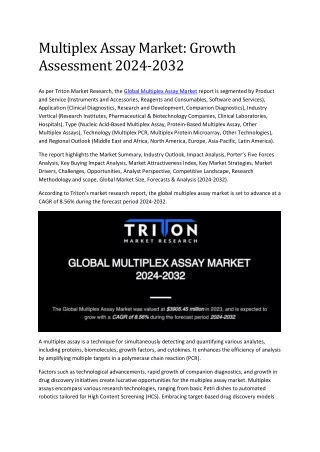 multiplex assay market growth assessment 2024 2032