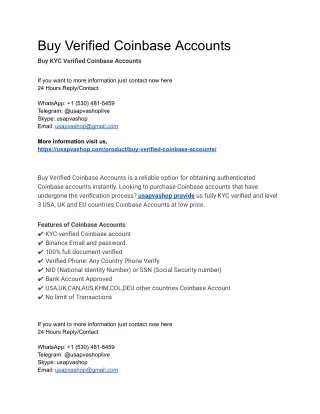 Buy Verified Coinbase Accounts