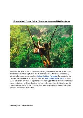 ultimate bali travel guide top attractions