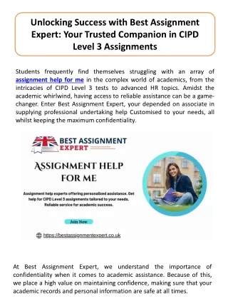 Assignment help for me