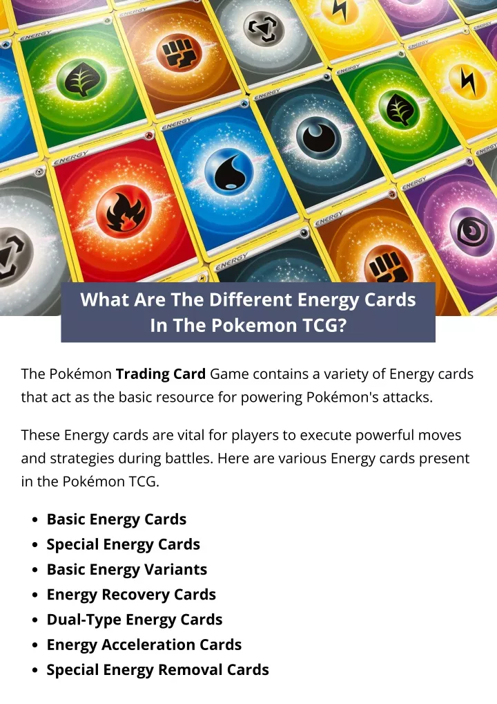 what are the different energy cards