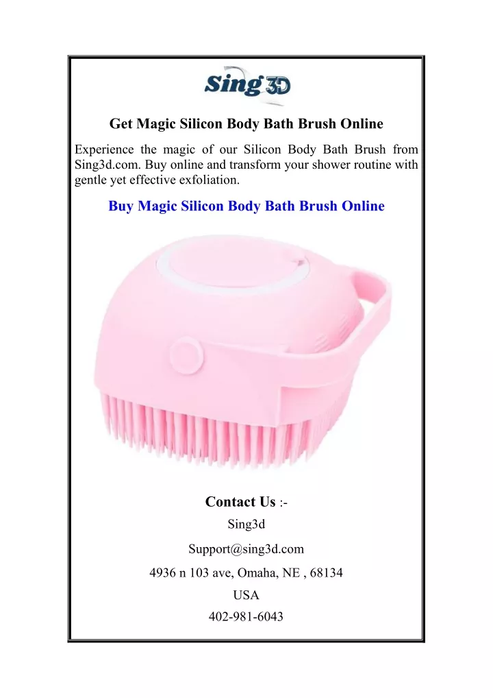 get magic silicon body bath brush online