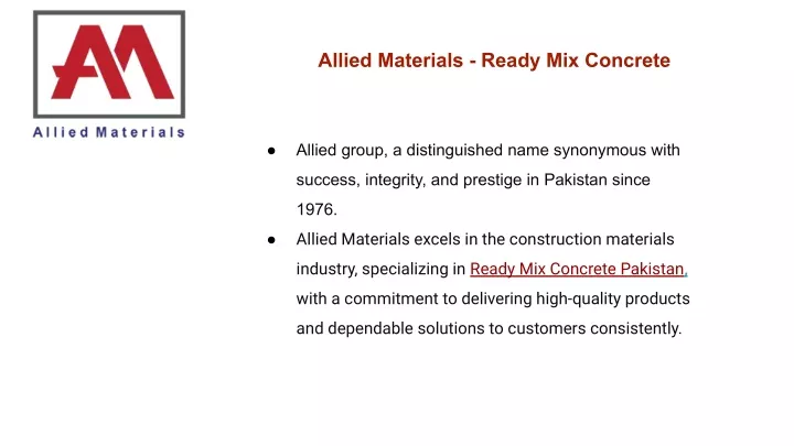 allied materials ready mix concrete