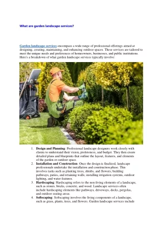 What are garden landscape services