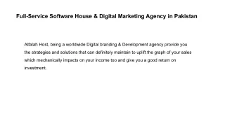 Full-Service Software House & Digital Marketing Agency in Pakistan