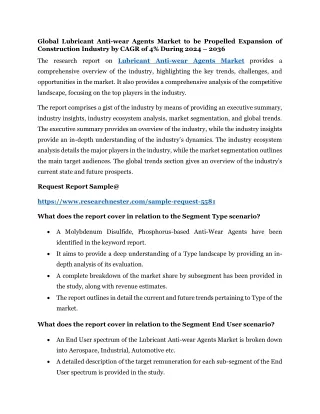 global lubricant anti wear agents market