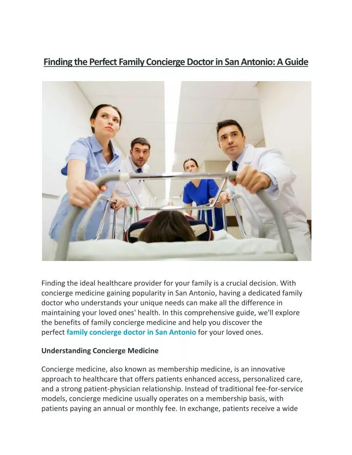 finding the perfect family concierge doctor