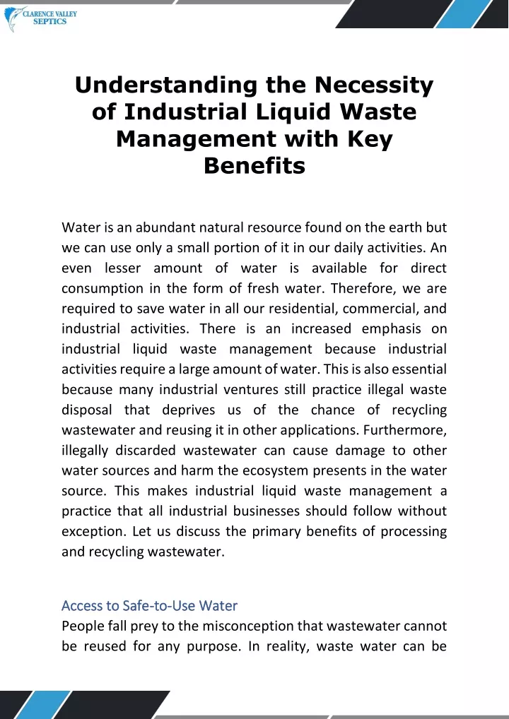 understanding the necessity of industrial liquid