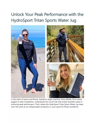 HydroSport Tritan: Your Ultimate Athletic Water Jug