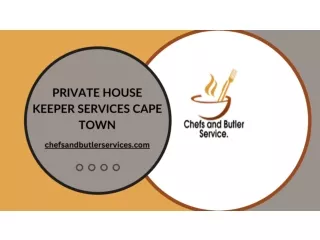 Private House Keeper Services Cape Town
