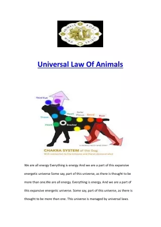 Universal Law Of Animals