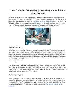 How The Right IT Consulting Firm Can Help You With User-Centric Design