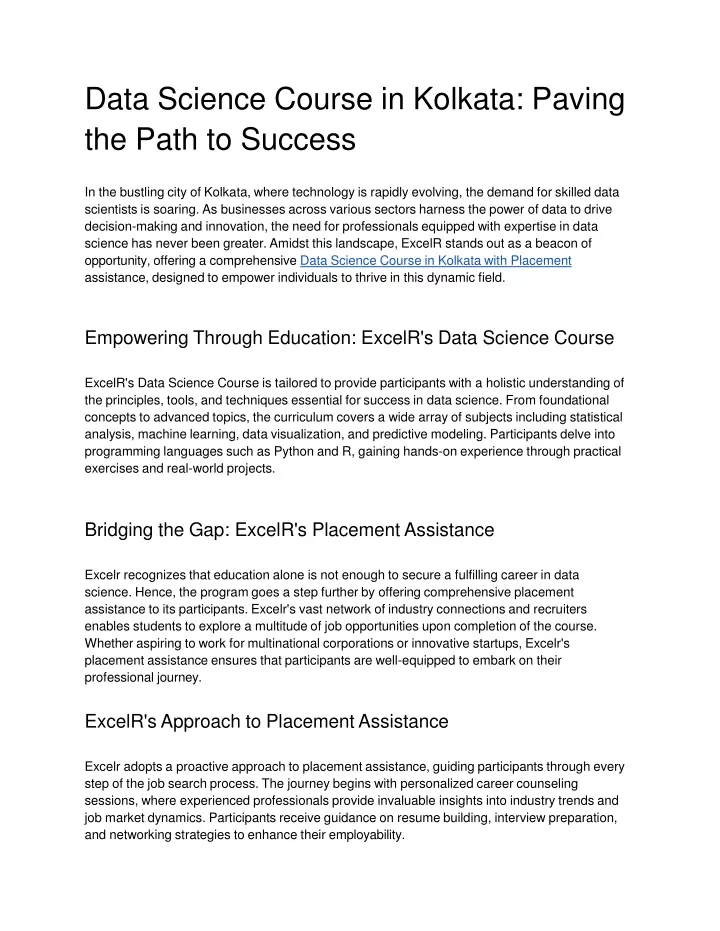 data science course in kolkata paving the path to success