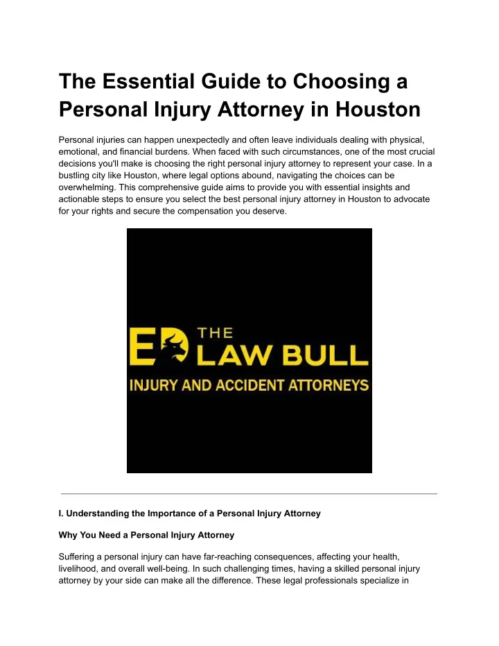 the essential guide to choosing a personal injury