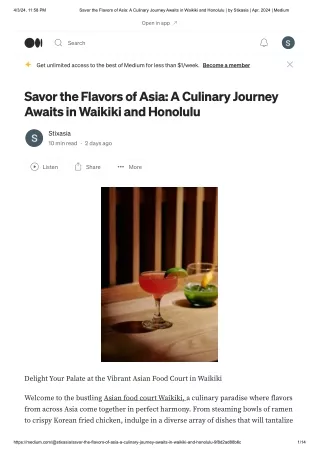 Savor the Flavors of Asia_ A Culinary Journey Awaits in Waikiki and Honolulu _ by Stixasia _ Apr, 2024 _ Medium
