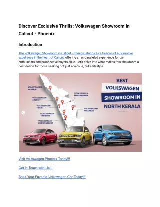Discover Exclusive Thrills_ Volkswagen Showroom in Calicut - Phoenix
