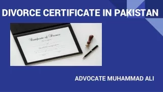 Divorce Certificate in Pakistan