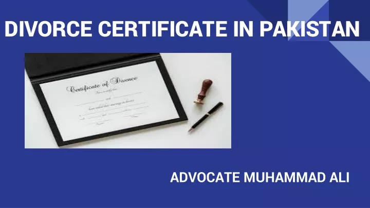 divorce certificate in pakistan