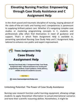 Case Study Assignment Help