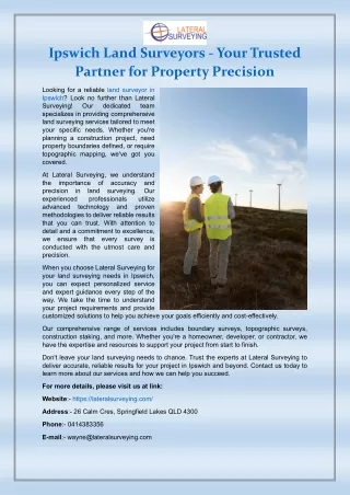 Ipswich Land Surveyors - Your Trusted Partner for Property Precision