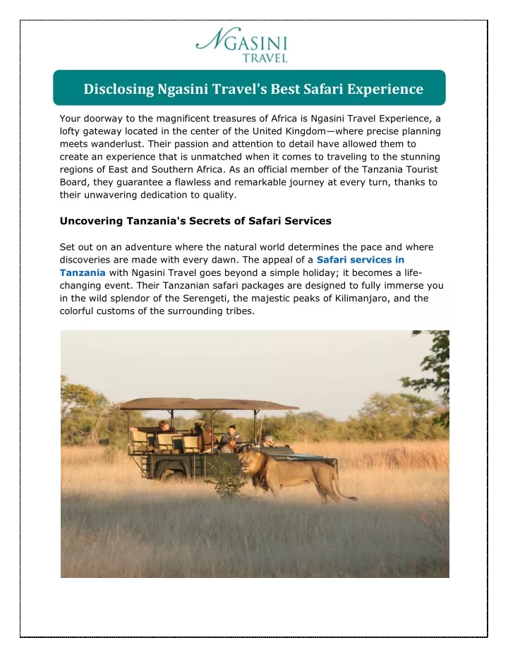 disclosing ngasini travel s best safari experience