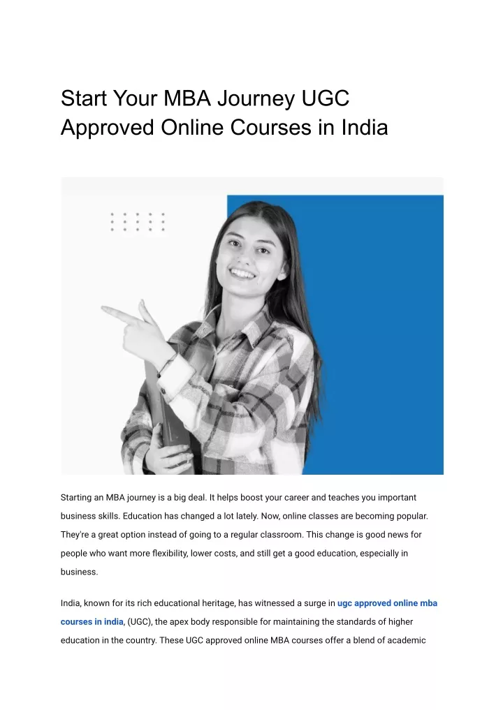 start your mba journey ugc approved online