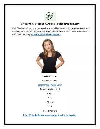 Virtual Vocal Coach Los Angeles | Elizabethzabala.com