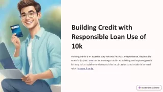 Building Credit with Responsible Loan Use of 10k?