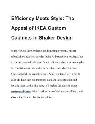 Efficiency Meets Style_ The Appeal of IKEA Custom Cabinets in Shaker Design
