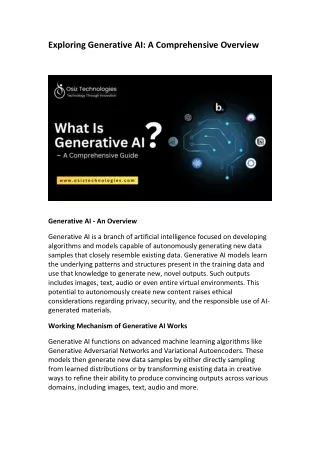 Generative AI Overview