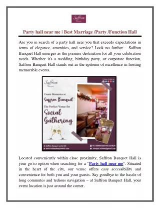 Party hall near me | Best Marriage /Party /Function Hall