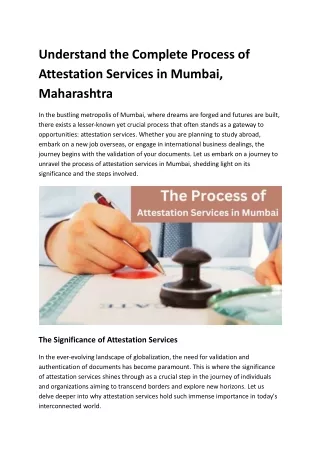 Process of Attestation Services in Mumbai