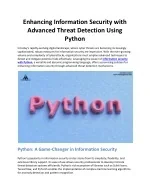 Enhancing Information Security with Advanced Threat Detection Using Python - slide 1