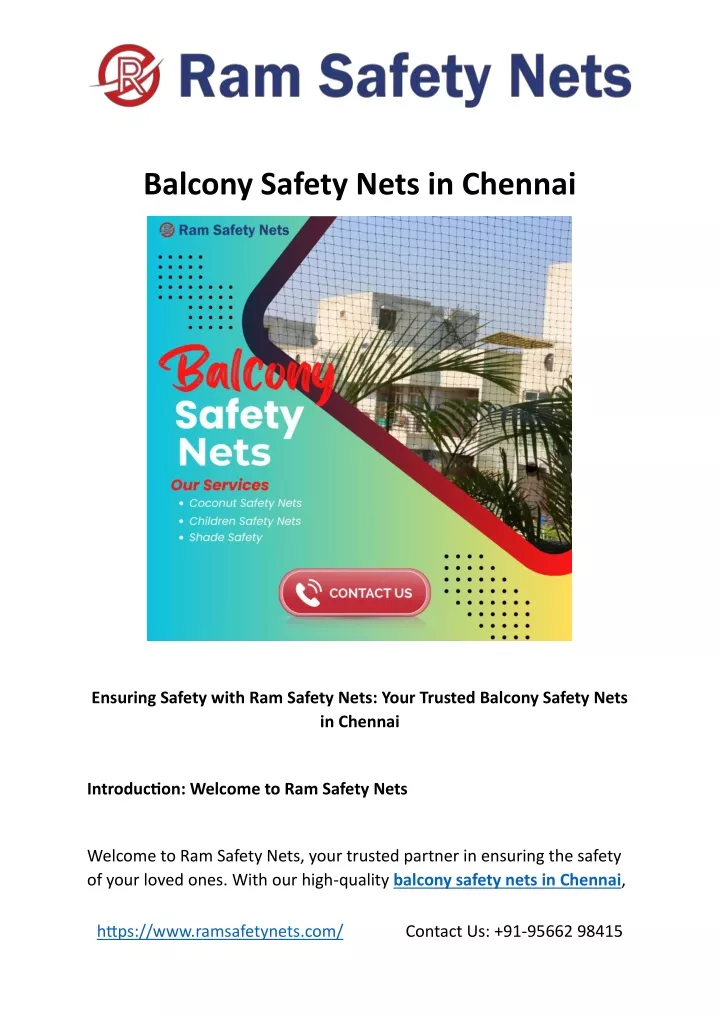 balcony safety nets in chennai