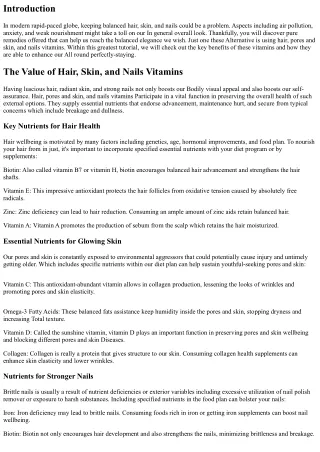 Hair, Pores and skin, and Nails Nutritional vitamins: Your Final Information to