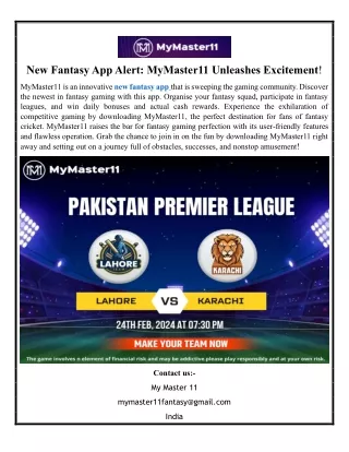 new fantasy app alert mymaster11 unleashes
