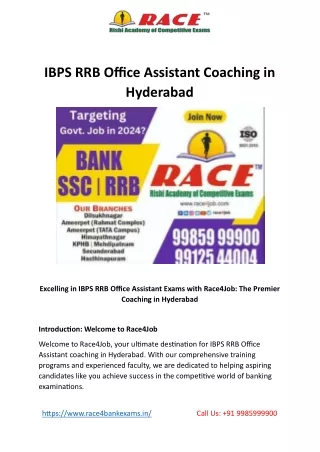 IBPS RRB Office Assistant Coaching in Hyderabad