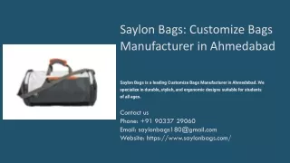 Customize Bags Manufacturer in Ahmedabad, Best Customize Bags Manufacturer in Ah