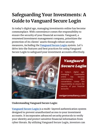 Safeguarding Your Investments_ A Guide to Vanguard Secure Login
