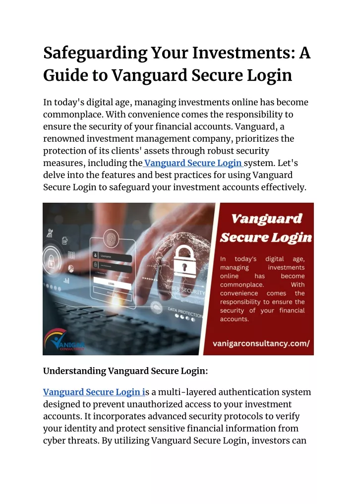 safeguarding your investments a guide to vanguard