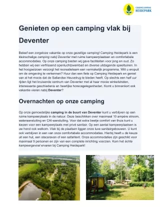 genieten op een camping vlak bij