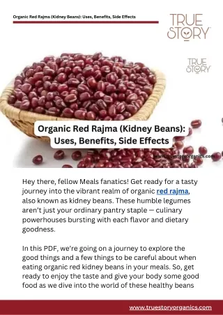 Organic Red Rajma (Kidney Beans) Uses, Benefits, Side Effects