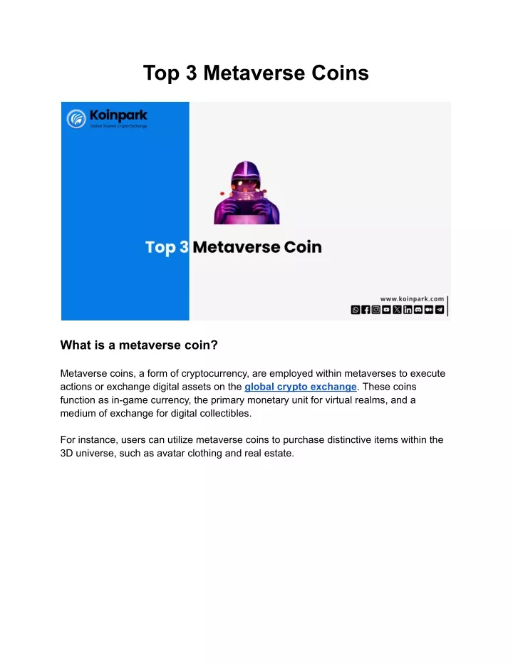 top 3 metaverse coins
