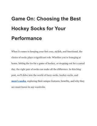 Game On_ Choosing the Best Hockey Socks for Your Performance