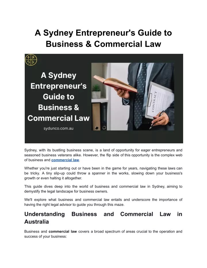 a sydney entrepreneur s guide to business